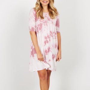 Pink blush tie dye dress